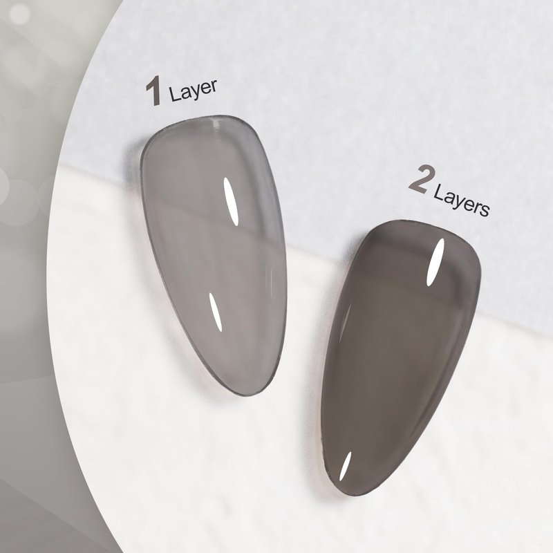 GAOY Jelly Nude Black Gel Nail Polish, 16ml Sheer Neutral Translucent Soak Off Gel Polish, UV Light Cure for Nail Art DIY, 1724 Smoked Glass
