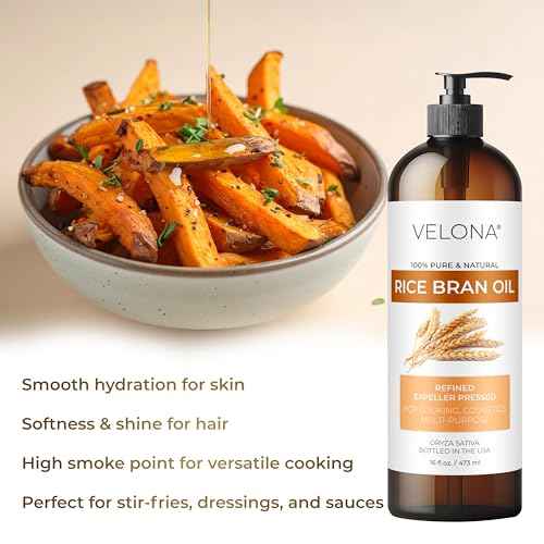 velona Rice Bran Oil 1 Gallon / 128 Fl Oz | 100% Pure and Natural Carrier Oil | Refined, Expeller Pressed | Cooking, Face, Hair, Body & Skin Care | Use Today - Enjoy Results