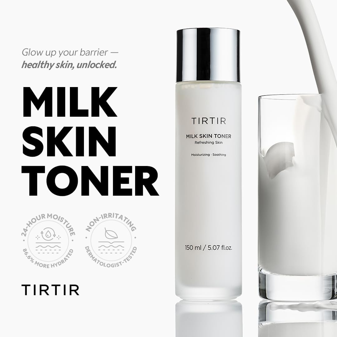 TIRTIR Milk Skin Rice Toner - Deeply Hydrating & Refreshing Formula with Niacinamide | 150ml / 5.07 fl. oz.
