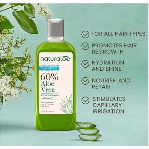Glow & Hydration Shampoo + Conditioner - 24 fl oz - 100% Vegan formula infused with Aloe vera gel - Eco-friendly, Cruelty-free, no parabens no silicones