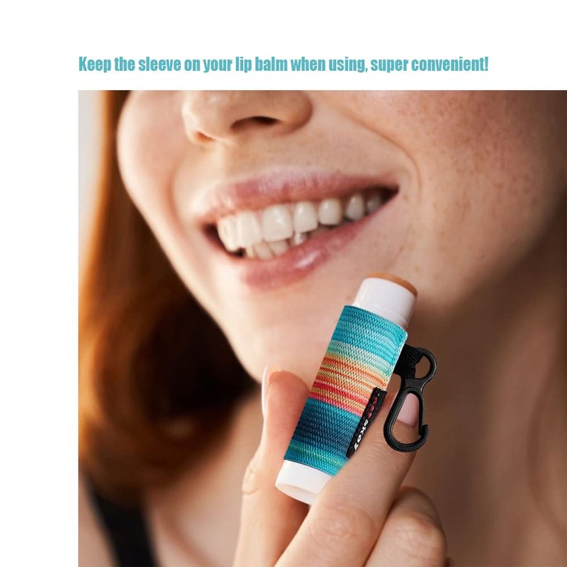 HEYSKAY 8PCS Lip Balm Holder Sleeves Keychain Bulk Compact Clip On Lipstick Holder Chapstick Holder Lip Gloss Holder Keychain Chapstick Elastic Sleeves
