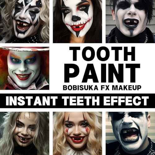 BOBISUKA Black Tooth Paint, Professional Black Out Teeth Makeup Solution - Safe, Quick Dry & Realistic, Perfect for Cosplay, Halloween Makeup, Theater, and Special Effects (5 ml)