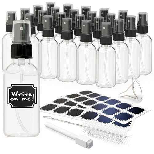 Nevlers 24PK Clear Small Spray Bottle 2 Oz Set |Versatile Ultra Fine Mist Spray Bottles | Mini Spray Bottle | Face Spray Bottle, Glass Spray Bottle for Hair, Essential Oil Spray Bottle Spritzer