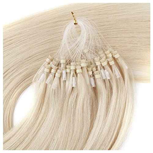 ABH AMAZINGBEAUTY Micro Loop Hair Extensions - 50G 50S Bonded, 20 Inches Platinum Blonde, Microlinks for Women - Human Hair