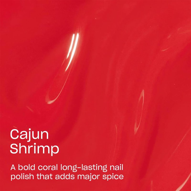 OPI Infinite Shine Cajun Shrimp | Opaque Bright Coral Red Crème Long Wear Gel Like Nail Polish | Vegan, Long Lasting, Streak Free