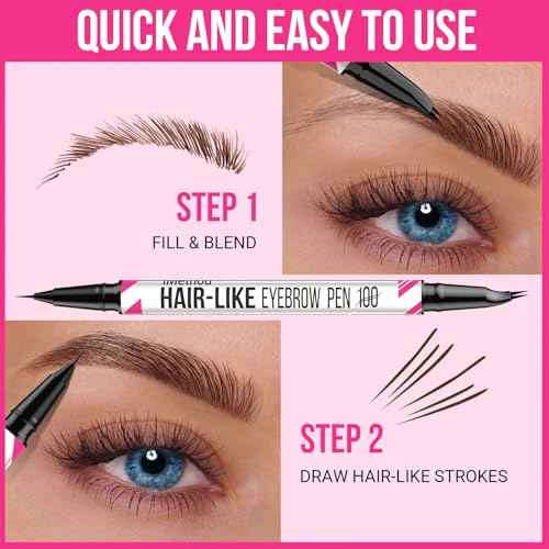 iMethod Curved Eyebrow Pen - Eyebrow Pencil, 2 Count Brow Pencil Dual-Ended with Curved Tip and Precise Brush-Tip for Natural Hair-Like Brows, Last All-Day, Light Brown and Brown Each
