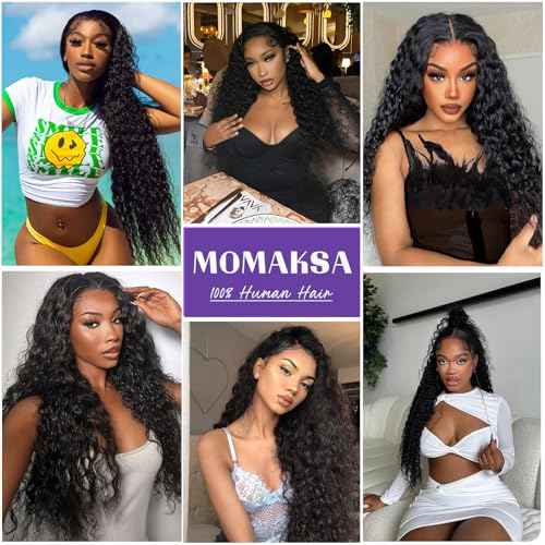 200% Density 13x4 Lace Front Wigs Human Hair Deep Wave Wigs for Women HD Transparent Full Lace Frontal Wigs Pre Plucked Human Hair Lace Front Wigs 26 Inch Glueless Curly Wig Natural Color