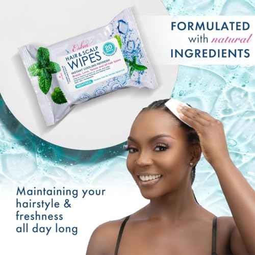 2 Packs, Esha Hair & Scalp Wipes ? No-Rinse Waterless Cleansing Wipes for Braids, Wigs & Scalp Care ? Removes Sweat, Odor & Product Buildup ? Protective Style Essential