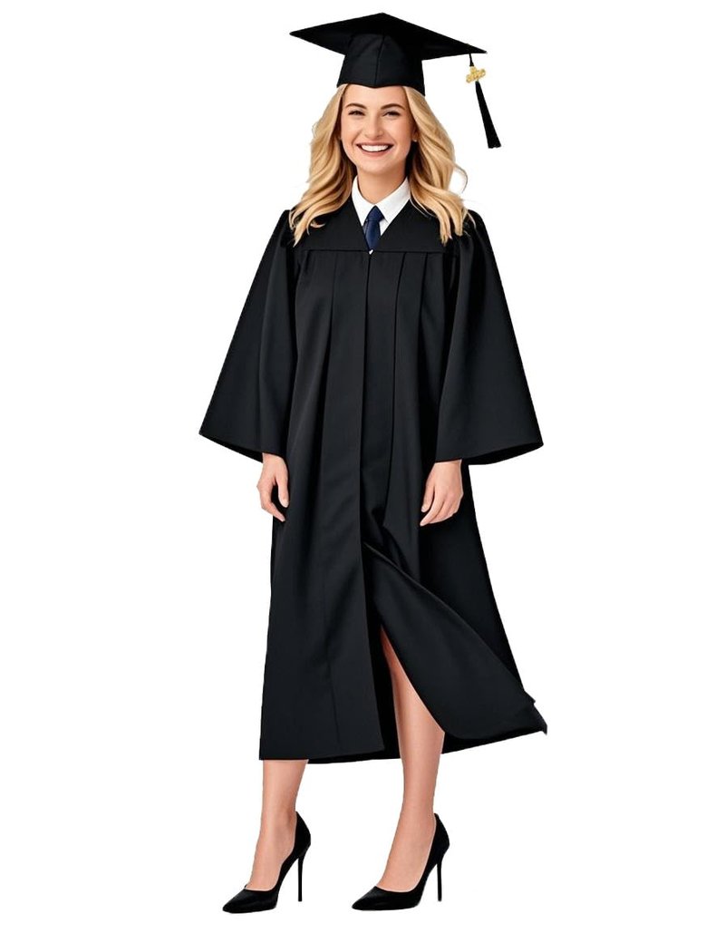 GradPlaza Matte Graduation Cap and Gown 2026 Year Middle High College School Black Cap and Gown Size 48 Robe