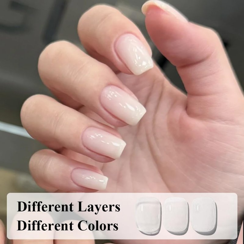 COSMOO 12ML Milky White Quick Dry Nail Polish, Jelly White Nail Lacquer for Nail Art Varnish