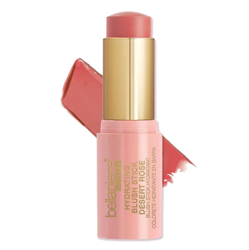 Bellapierre Hydrating Blush Stick – Moisture-Rich Cream-To-Powder Blush, Twist-Up Cheek Color, Velvety Finish, Lightweight & Portable, Talc-Free, Non-Toxic, Cruelty-Free – 0.28 oz (Desert Rose)