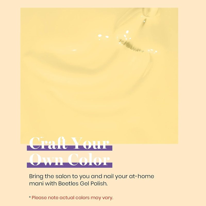 Beetles Yellow Gel Polish - Lemon Chiffon 15ML | Long-Lasting Pastel Yellow Nail Art for Summer Manicures