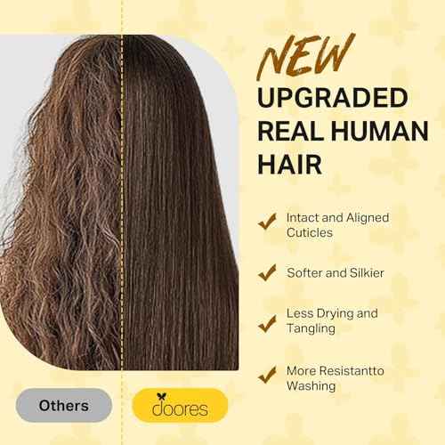 DOORES Hair Extensions Real Human Hair Wide Tape ins, Balayage Dark Brown to Chestnut Brown 20 Inch 10pcs 50g, Tape in Extensions Human Real Remy Invisible Fullness Skin Weft Silky Straight for Woman