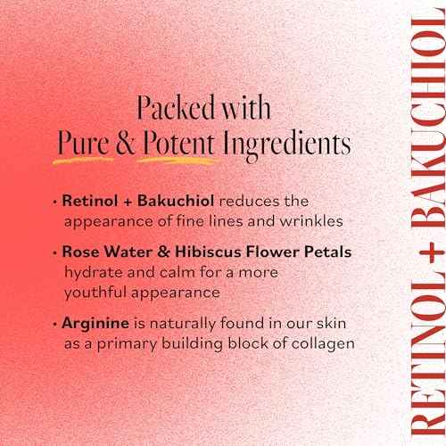 Derma E Retinol + Bakuchiol Under Eye Patches (30 Pairs) Non-Irritating, Line Smoothing Hydro Gel Eye Patches with Rose Water & Real Hibiscus Petals, Helps Reduce Fine Lines, Crow's Feet, 60ct