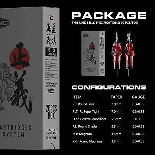 CNC 3RLT Tattoo Cartridges Needles #10 Bugpin 3 Round Liner Super Tight X-Taper Needle 20Pcs Disposable Cartridge with Membrane EN04R-20-1003RLT