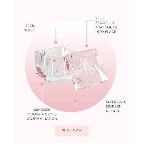 KIARA SKY Professional Nails Spill-Proof Dappen Dish with Lid for Holding Acrylic Liquid Monomer - Clear