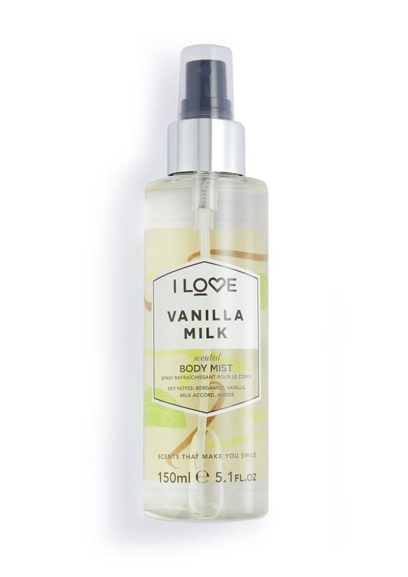 I LOVE Vanilla Milk Scented Body Mist - Body Mist Fragrance - Long Lasting Body Spray with Natural Fruit Extracts - Amber and Vanilla - 5.1 oz