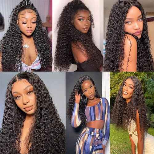 13x4 Lace Frontal Closure Deep Wave Human Hair Ear to Ear HD Lace Frontal Closure Free Part Brazilian Deep Curly Hair Extensions 180% Density Human Hair Pre Plucked with Baby Hair (22 Inch)