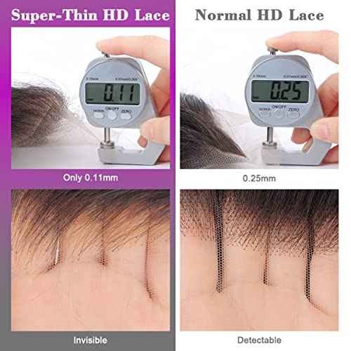 Myshinywigs Bleached Knots 5x5 Real HD Lace Closure Skinlike Straight Human Hair Closure Pre Plucked with Baby Hair Brazilian Virgin Thin Invisible 5x5 Lace Closure Serrated Edge 16 Inch Closure Only