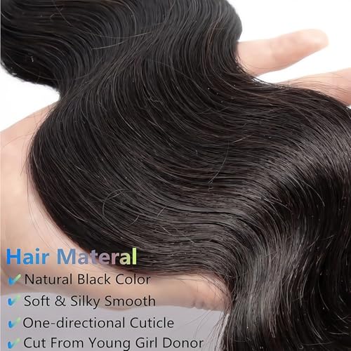 12A Body Wave Human Hair Bundles 8 10 12 Inch Brazilian Virgin Human Hair Unprocessed Raw Remy Weave Natural Color 3 Bundle Set for Women