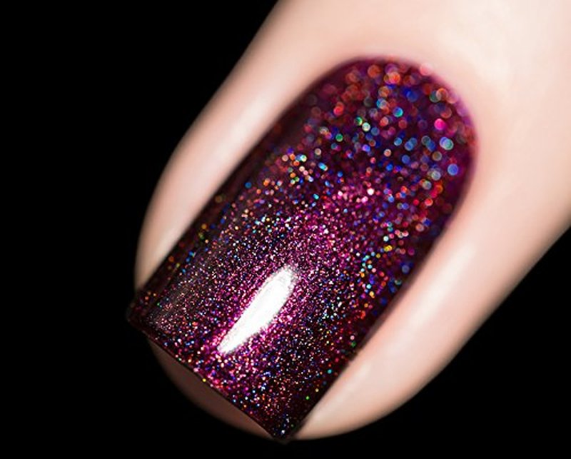 ILNP Black Orchid - Deep Burgundy Holographic Nail Polish | Long-Lasting, Non-Toxic, Vegan, Chip Resistant