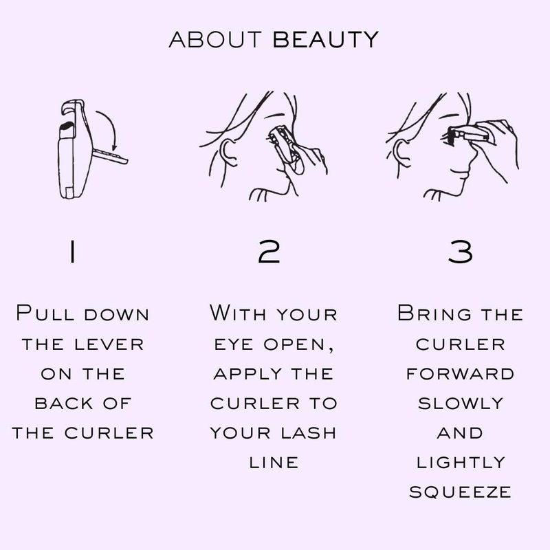 About Beauty On-The-Go Compact Eyelash Curler, Includes 1 Replacement Pad, Portable Lash Curler Perfect for Travel Makeup, Ergonomic Design is Gentle on Lashes