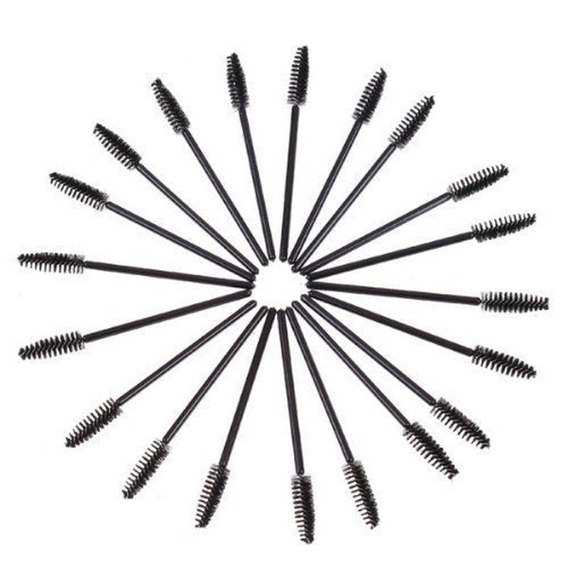 G2PLUS Disposable Eyelash Brushes - 100PCS Adjustable Mascara Wands for Extensions & Brows | Black