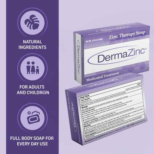 DermaZinc Therapy Soap, Zinc Soap for Skin, Skin Disorder Relief for Psoriasis, Dermatitis, Eczema, and Other Condition Symptoms (Pack of 10)