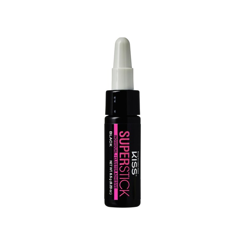 Kiss SuperStick Individual Lash Cluster Adhesive, Gentle Formula, 7 Day Hold, Cactus & Witch Hazel Extract, Dermatologist Tested, Waterproof Lash Glue, No Harsh Odor, Net Wt. 6.5g (0.23 oz.), Black