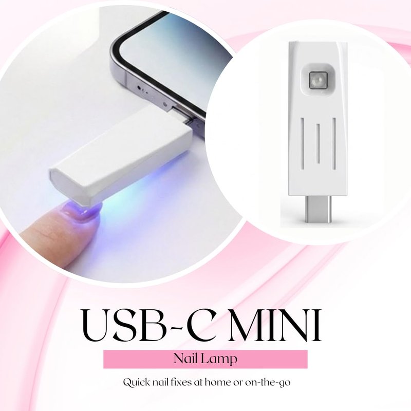 Portable USB-C UV LED Nail Lamp – Mini Gel Nail Curing Light for Travel & Home – Compact Handheld Nail Dryer for Gel Polish – Quick Touch-Up Nail Light