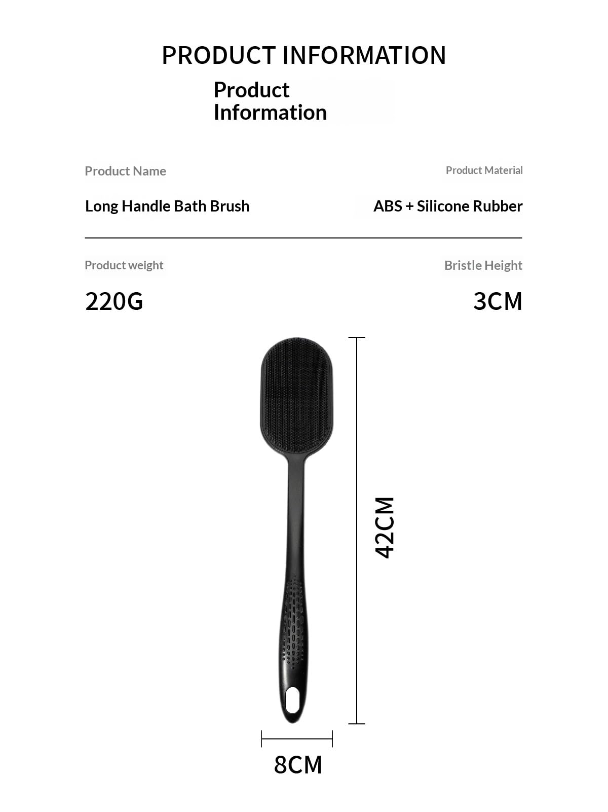 HOKLNUSE Silicone Body Scrubber Dual Sided Back Scrubber Shower Exfoliating Body Brush with Ergonomic Handle and Hook