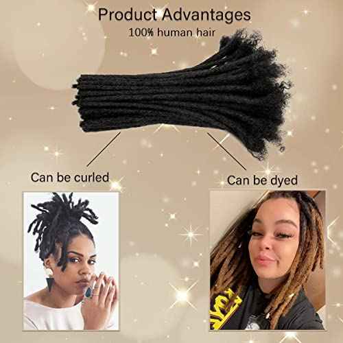 0.8cm Width 12 Inch 30 Strands 100% Human Hair Dreadlock Extensions for Men/Women/Kids 0.8cm Width Full Hand-made Permanent Dread Loc Extensions Human Hair Can be Dyed and Bleached