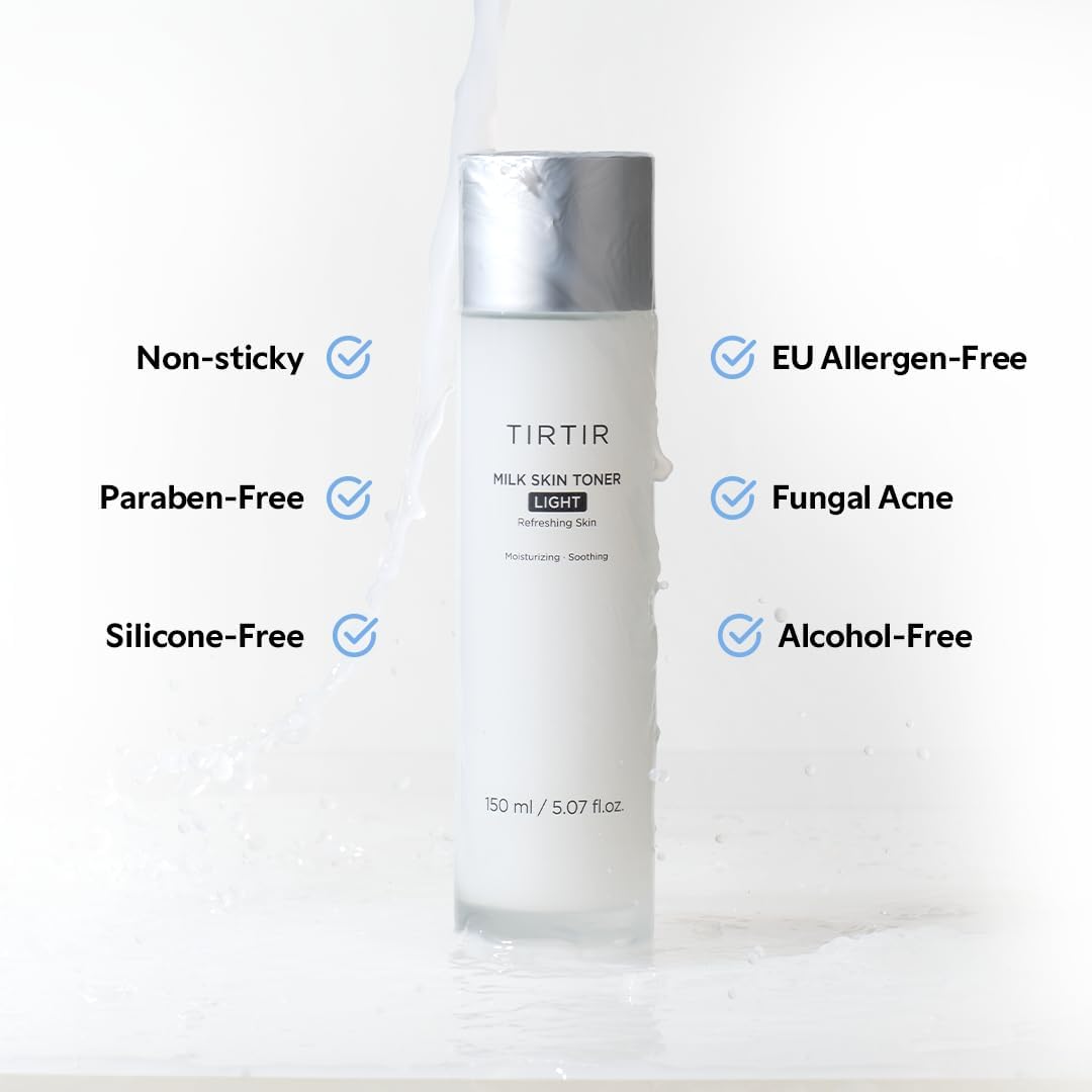 TIRTIR Milk Skin Rice Toner - Instant Hydration with 4% Niacinamide | Lightweight, Pore-Tightening, Vegan, 5.07 Fl Oz