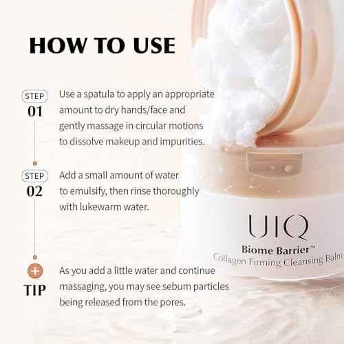 UIQ Biome Barrier Collagen Firming Cleansing Balm ? Deep Pore & Makeup Cleansing Balm for Blackheads, Whiteheads, Waterproof Makeup, 3.38 fl oz