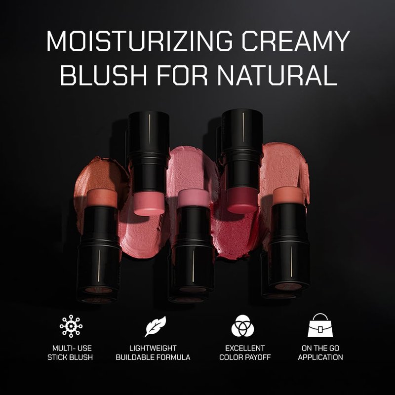 Radiant Professional Touch of Blush - Vegan Cream Blusher Stick for Cheeks, Lips & Eyes | Lightweight Hydrating Makeup - 02 Coral, 0.14 Oz