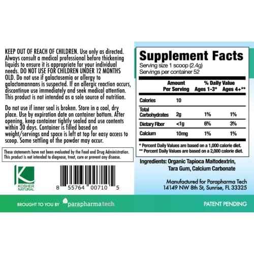 Purathick Natural Thickener, 4.4 oz, Thickens Hot and Cold Liquids for People with Dysphagia