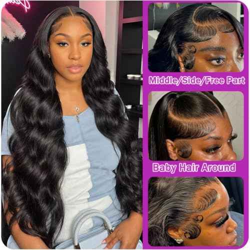 Body Wave Lace Front Wigs Human Hair 200% Density Glueless HD Transparent 13¡¿4 Lace Frontal Wigs Human Hair Brazilian Virgin Wig for Black Women Pre Plucked