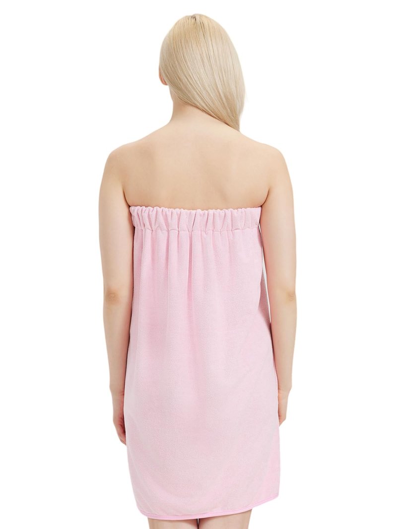 MiYODOS Womens Bath Body Wrap Towel Lightweight Shower Spa Wrap Robe Adjustable Closure Bathrobe Pink S/M