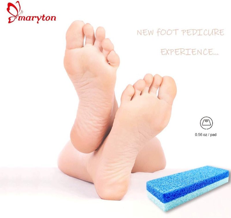 Maryton Pumice Stone for Feet - Callus Remover & Scrubber | Pack of 4, Blue