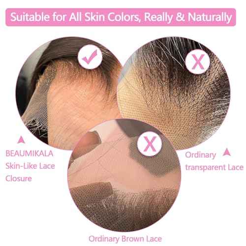 16 Inch 5x5 HD Lace Closure Only Body Wave 12A Brazilian Skin-Like Closure Human Hair 100% Virgin Remy Hair Frontal HD Lace Pre Plucked With Baby Hair Natural Black