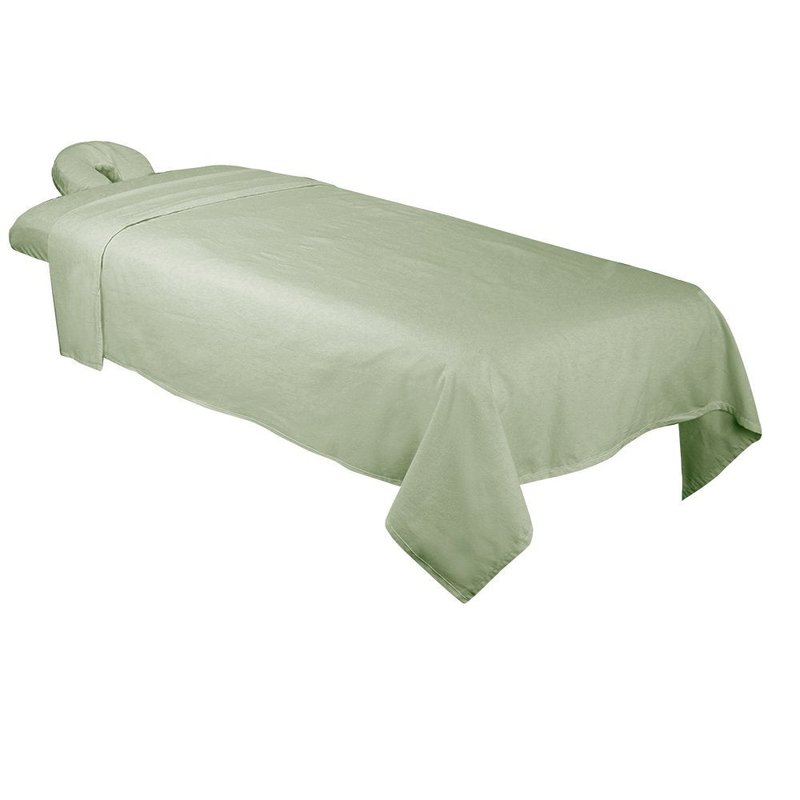 ForPro Premium Flannel Massage Sheet Set - Soft & Cozy 3-Piece in Sage Color
