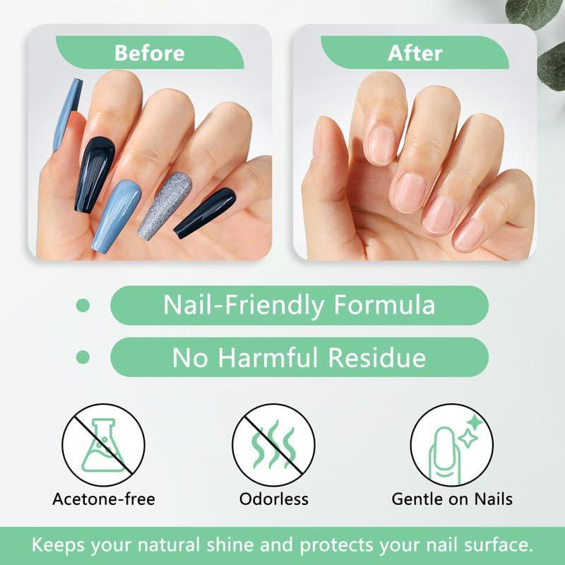Nail Glue Remover - 2-in-1 Stick & Pen Design for Press-On Nails | 5ml Each, 216pcs Acrylic Tips
