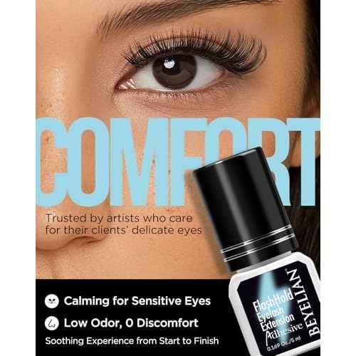 BEYELIAN Sensitive Eyelash Extension Glue 0.17fl.oz/5ml / 0.5Sec Drying Time/Retention ? 7-8 Weeks/Black Adhesive/Hypoallergenic Formaldehyde-Free Lash Extension Glue for Professional Use Only