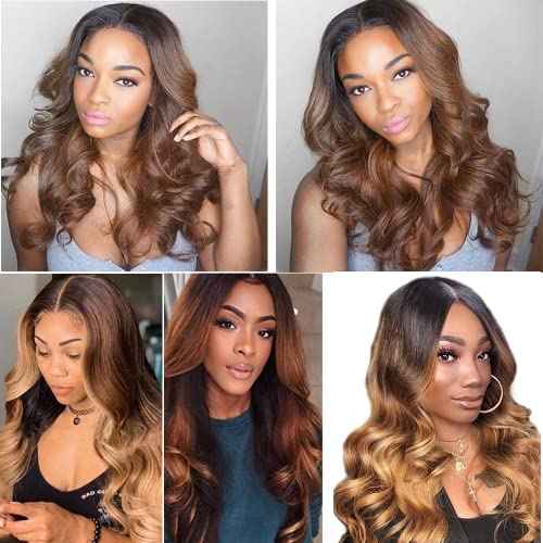 26 28 30 Inch Ombre Human Hair Bundles 1B30 Body Wave Two Tone Black and Light Brown Color 30 Hair Weave