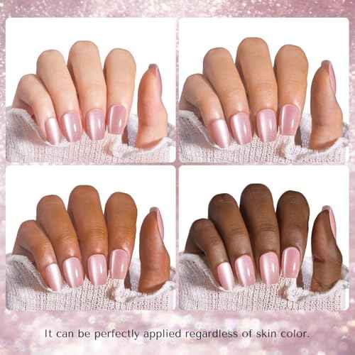 AZUREBEAUTY Pink Nail Polish Fast Drying Natural Shine Nail Lacquer Fingernail Polish Cuticle Trimmer, Cuticle Pusher