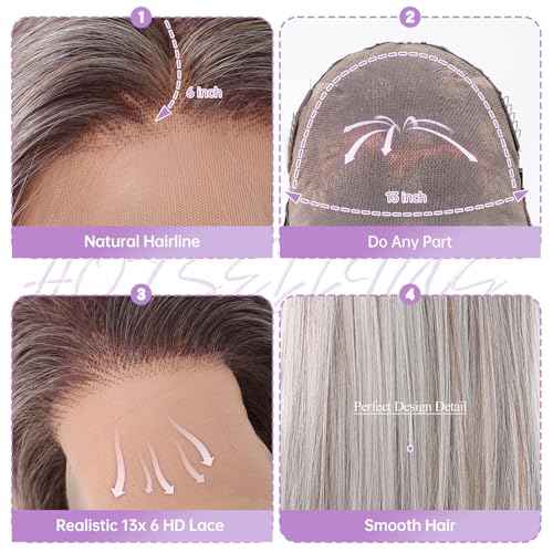 testar Platinum Blonde Wig Lace Front Wigs for White Women 13X6 HD Lace Straight Platinum Wigs 28IN Long Hair Wig Lace Wigs for Women Daily Use