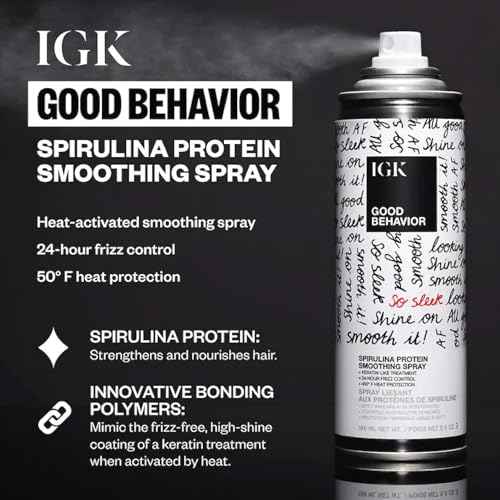 IGK Hair Treatment Travel Size Set | Antisocial Dry Hair Mask + Good Behavior Spirulina Spray | Overnight Bond-Building + Keratin Like Smoothing Spray | Vegan + Cruelty-Free | Set of 2