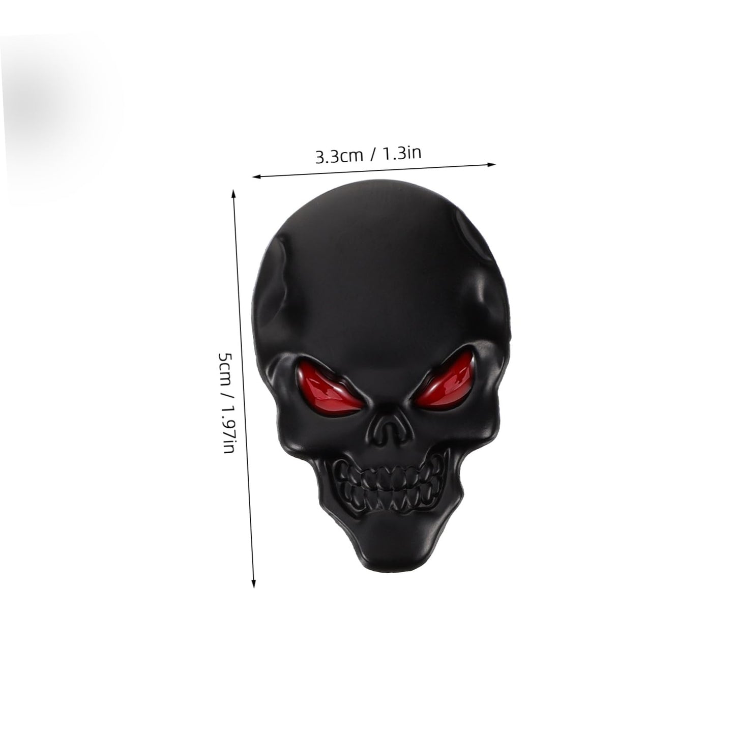 GLEAVI 4Pcs Black Zinc Alloy 3D Skull Car Decals Universal Metal Emblems for Vehicle Decoration 1.96X1.29 Inch