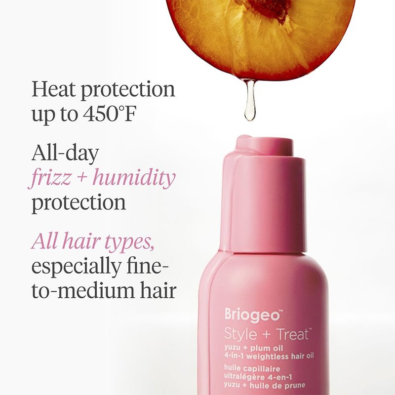Briogeo Style + Treat 4-in-1 Weightless Hair Oil | Silicone-Free Heat Protectant, Frizz Control & Shine for Fine to Medium Hair | Vegan & Cruelty-Free | 1.5 oz