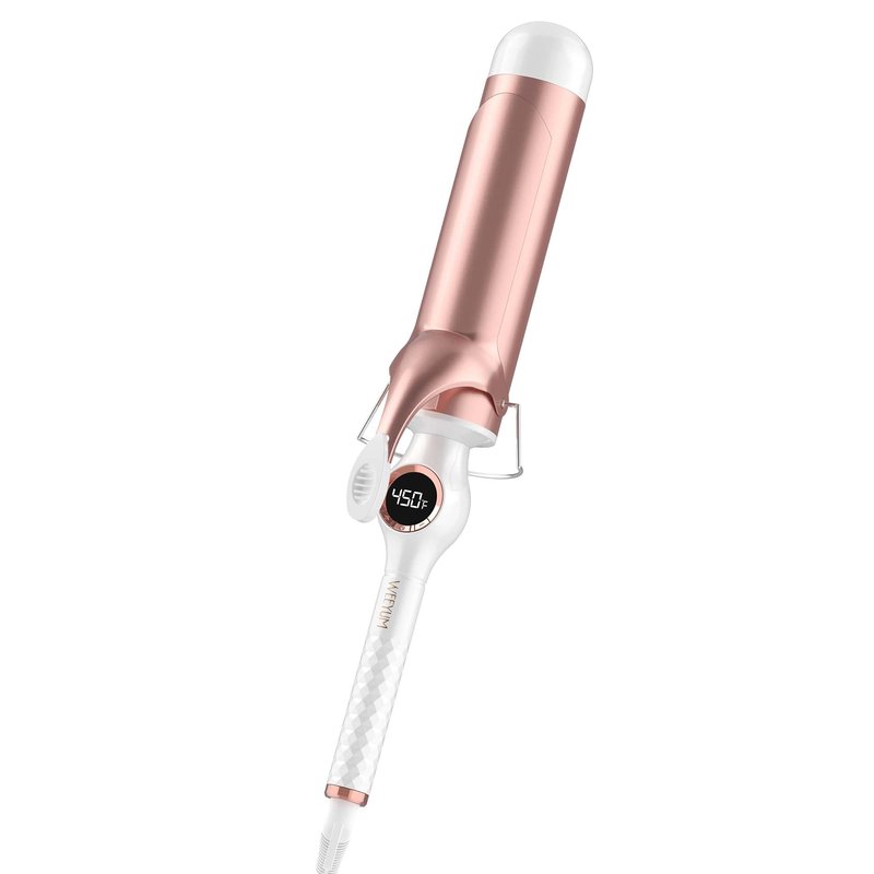 Large Curling Iron 2 Inch Barrel, Long Barrel Curling Wand for Hair, Ceramic Tourmaline Hair Styling Tool, Double Voltage, White